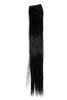 1 x Two Clip Clip-In extension strand highlight straight 3,5 inch wide, 18 inches long deep black