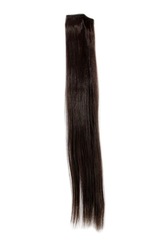 1 X Two Clip Clip In Extension Strand Straight 3 5 Inch Wide 18 Inches Long Dark To Medium Brown