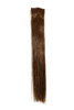 1 x Two Clip Clip-In extension strand highlight straight 3,5 inch wide 18 inches long medium brown