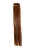 1 x Two Clip Clip-In extension strand straight 3,5 inch wide, 18 inches long light brown brunette