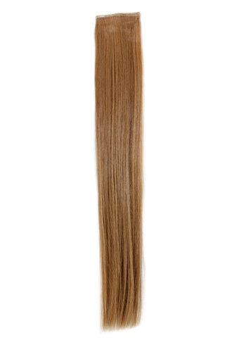 1 x Two Clip Clip-In extension strand highlight straight 3,5 inch wide, 18 inches long dark blond