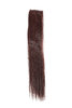 1 x Two Clip Clip-In extension strand highlight straight 3,5 inch wide, 18 inches long dark auburn