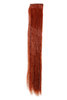1 x Two Clip Clip-In extension strand straight 3,5 inch wide, 18 inches long dark copper red