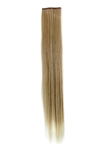 1 x Two Clip Clip-In extension strand straight long light ash blond streaked platinum s