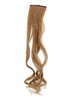 1 x Two Clip Clip-In extension strand curled wavy 3,5 inch wide, 18 inches long dark blond