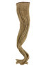 1 x Two Clip Clip-In extension strand curled wavy 3,5 inch wide, 18 inches long light ash blond