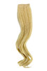 1 x Two Clip Clip-In extension strand curled wavy 3,5 inch wide, 18 inches long bright blond