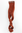 1 x Two Clip Clip-In extension strand curled wavy 3,5 inch wide, 18 inches long dark copper red