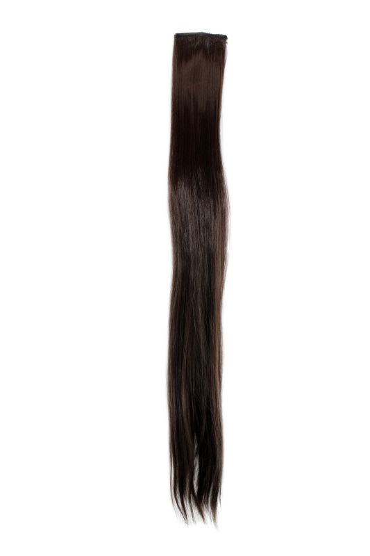 1 X Two Clip Clip In Extension Strand Straight 3 5 Inch Wide 25 Inches Long Dark To Medium Brown