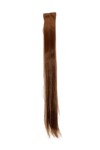 1 x Two Clip Clip-In extension strand straight 3,5 inch wide, 25 inches long light brown brunette