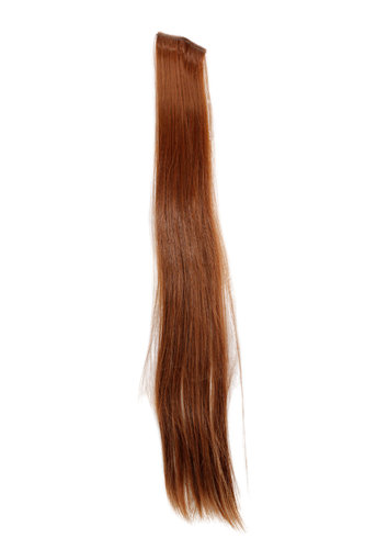 1 x Two Clip Clip-In extension strand straight 3,5 inch wide, 25 inches long light copper brown
