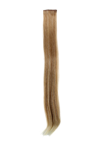 1 x Two Clip Clip-In extension strand straight long strawberry blond streaked platinum s