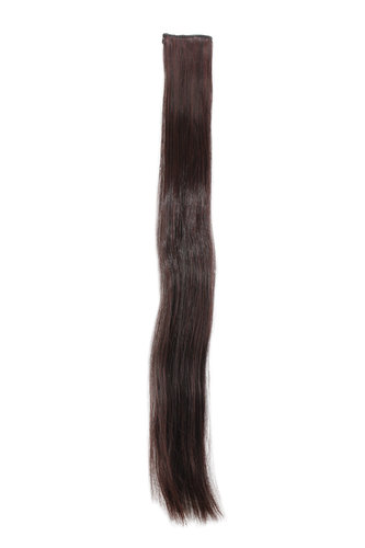 1 x Two Clip Clip-In extension strand straight 3,5 inch wide, 25 inches long mahogany brown mix