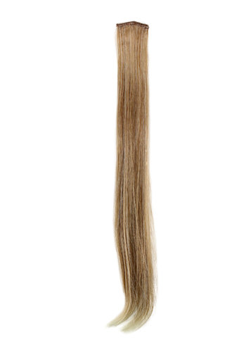 1 x Two Clip Clip-In extension strand straight long strawberry blond streaked bright blond s