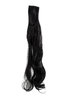 1 x Two Clip Clip-In extension strand curled wavy 3,5 inch wide, 25 inches long deep black