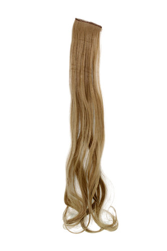 1 x Two Clip Clip-In extension strand curled wavy 3,5 inch wide, 25 inches long dark ash blond