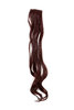 1 x Two Clip Clip-In extension strand curled wavy 3,5 inch wide, 25 inches long light dark auburn
