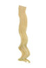 1 x Two Clip Clip-In extension strand curled wavy 3,5 inch wide, 25 inches long bright blond