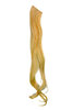 1 x Two Clip Clip-In extension strand curled wavy 3,5 inch wide, 25 inches long platinum blond