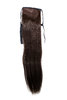 Hairpiece Pontail extension slim light straight comb & ribbon dark to medium chocolate brown