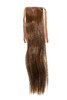 Hairpiece Pontail Pigtail extension slim light straight comb and ribbon medium brown 18"