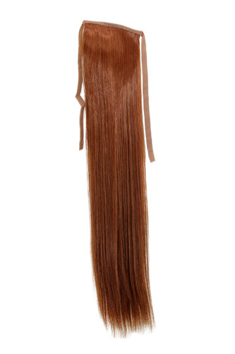 YZF-TS18-30 Hairpiece Pontail Pigtail extension slim light straighty comb and ribbon copper brown