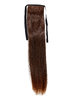 Hairpiece Pontail Pigtail extension slim light straight comb and ribbon chestnut brown mix 18"