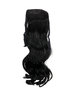 YZF-TC18-1 Hairpiece Pontail Pigtail extension slim light wavy comb and ribbon deep black 18"