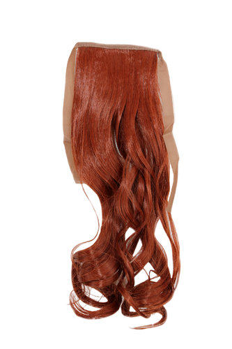 YZF-TC18-350 Hairpiece Pontail Pigtail extension slim light wavy comb and ribbon dark copper red
