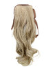 Hairpiece Pontail extension slim light wavy light ash blond mix streaked platinum highlights 18"
