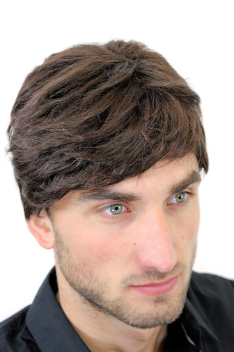 Men's WIG (for Men or Unisex) HIGH QUALITY synthetic short BROWN youthful young yet CLASSY look Man