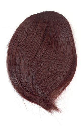 Hair Piece Clip in Bangs Fringe HIGH QUALITY synthetic fiber DARK BROWN redbrown mahogany