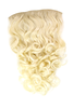 Hairpiece Halfwig 7 Microclip Clip In Extension long BEAUTIFUL curls curled BRIGHT BLOND platinum