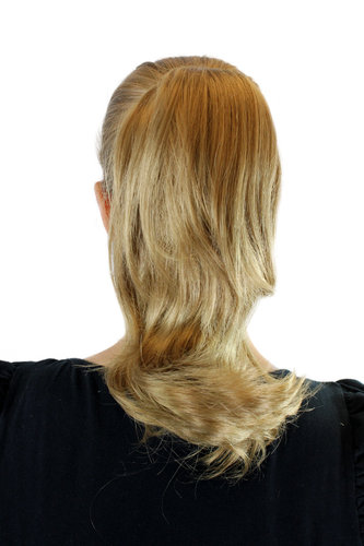 CT-1157B-22T Ponytail Hairpiece extension short straight with curved bouncing tips blond 10"