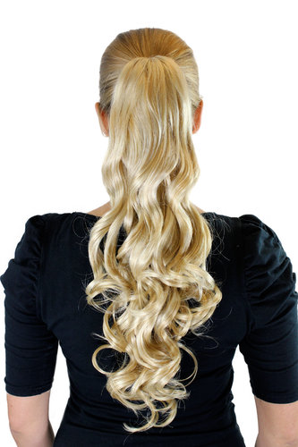 XF-0011-24B Ponytail Hairpiece extension very long wavy traight voluminous medium blond 20"