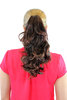 TYW-6145B-2T33 Ponytail Hairpiece extension long slightly curled mahogany brown mix 18"