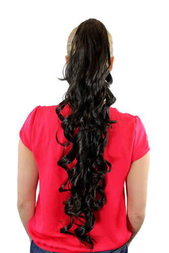 JL-4017-27T613 Ponytail Hairpiece extension extremely long waved wavy medium brown claw clamp 29"