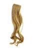 1 x Two Clip Clip-In extension strand highlight curled wavy long light blond