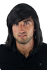 Men's WIG (for Men or Unisex) HIGH QUALITY synthetic BLACK longer hair Indie youthful young look