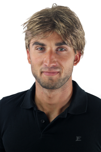 Men's WIG (for Men or Unisex) HIGH QUALITY synthetic short DARK BLOND youthful young look Man