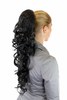 Hairpiece PONYTAIL extension VERY long AMAZING volume BLACK slightly curly curls WK08-1B