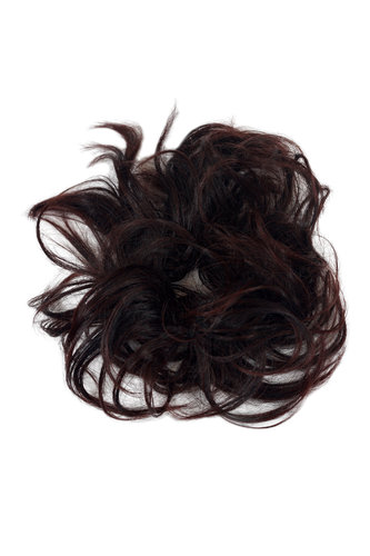 Hair Piece Hair Tie elastic Scrunchie Scrunchy HIGH QUALITY synthetic fiber BROWN + hint MAHOGANY