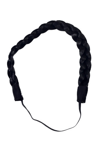 Hair Piece Hairband Circlet Alice band HIGH QUALITY synthetic fiber braided braid BLACK YZF-3080-1