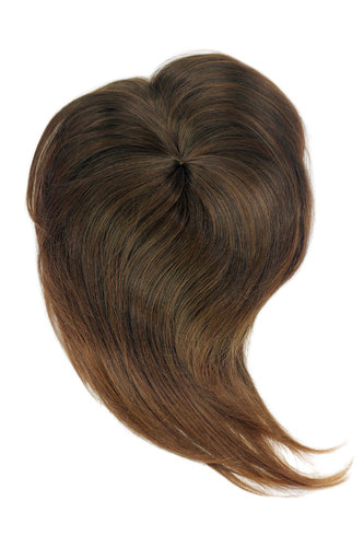 L057-6T30 Clip-In Hairpiece Toupée Top Hair replacement long chestnut brown mix 3 Clips
