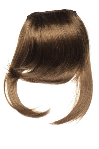 Hair Piece Clip in Bangs Fringe long framing strands for perfect fit HIGH QUALITY synthetic BROWN
