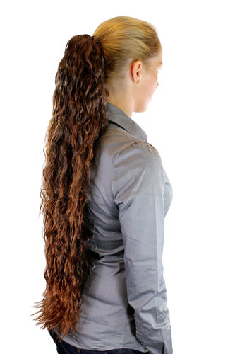 MOTHER OF PONYTAILS Hairpiece PONYTAIL extension EXTREMELY long MASSIVE volume kinked curls BROWN