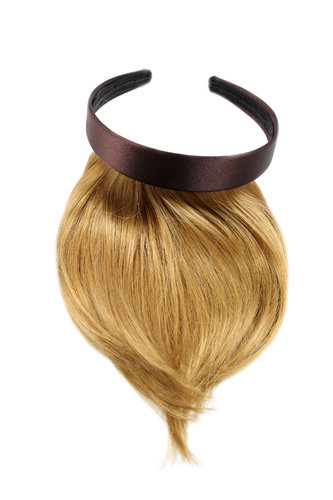 Hair Piece Clip in Bangs Fringe with hair circlet HIGH QUALITY synthetic fiber DARK BLOND platinum
