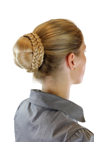 Hairpiece Hairbun BUN hairknot knot beautiful and traditional PLAIDED strands plaid BRIGHT BLOND