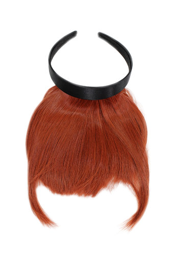 Hair Piece Clip in Bangs Fringe with hair circlet long framing strands HIGH QUALITY synthetic RED