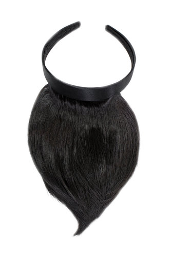 Hair Piece Clip in Bangs Fringe with hair circlet HIGH QUALITY synthetic fiber BLACK blackbrown